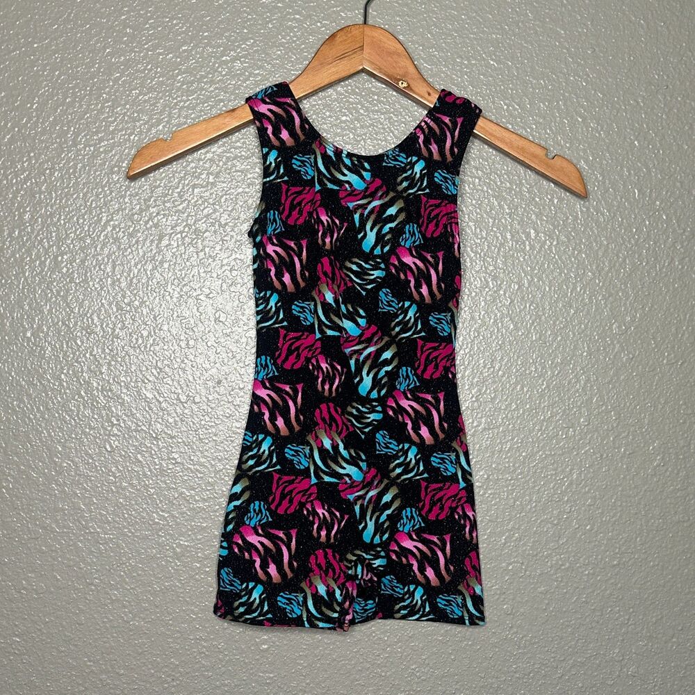 JACQUES MORET Leotard Biketard Zebra Hearts Sparkle Black 6 7